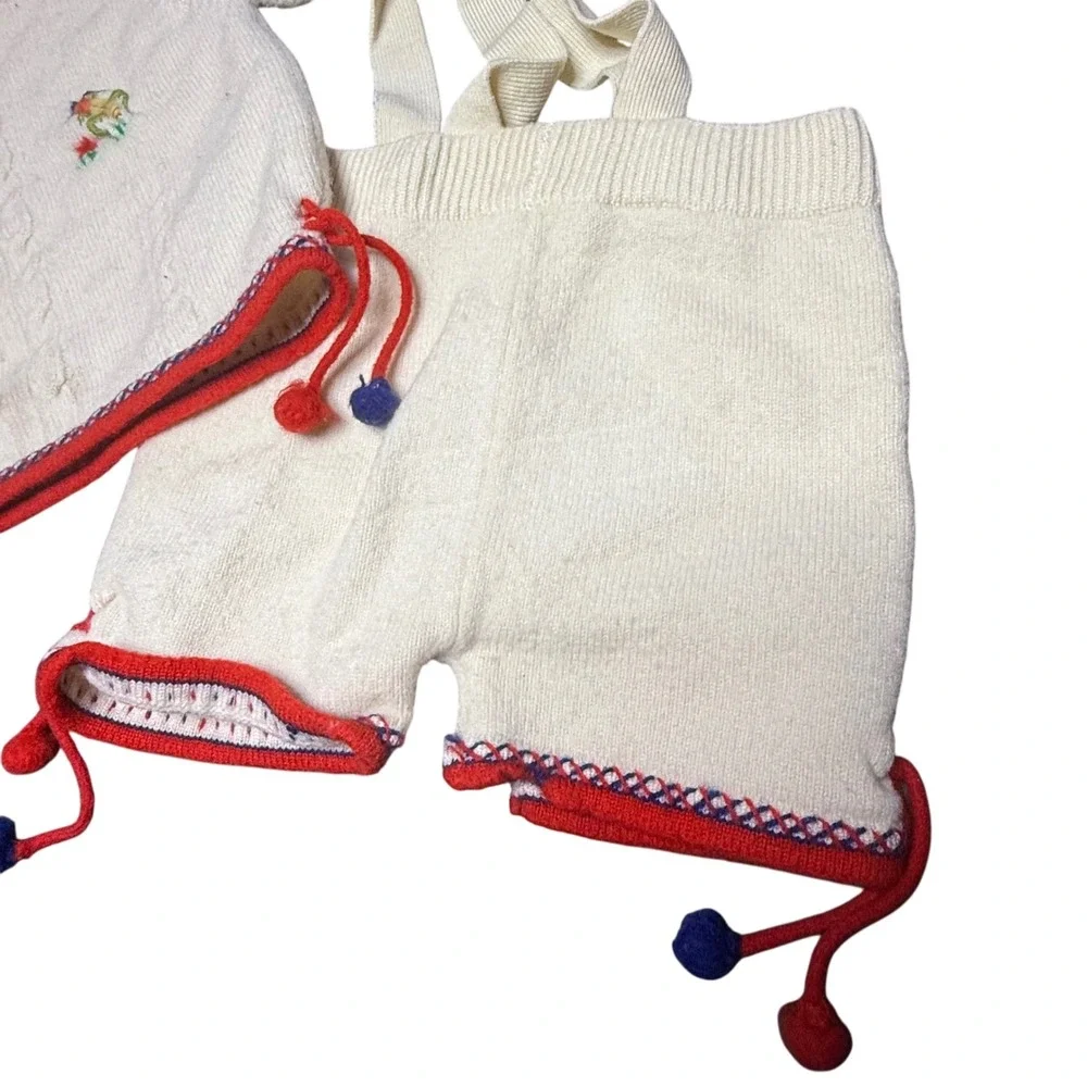 Knit Set Sweater‎ Pants Pom Poms Made in Italy Vintage